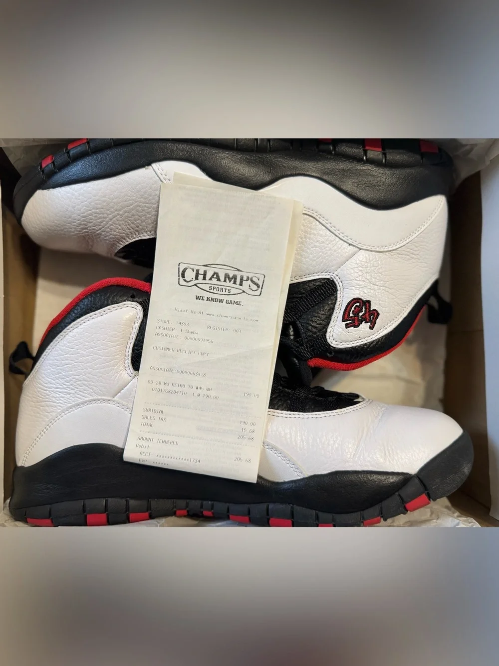 Jordan Retro 10 Men's White Black and Red High-Top Sneakers